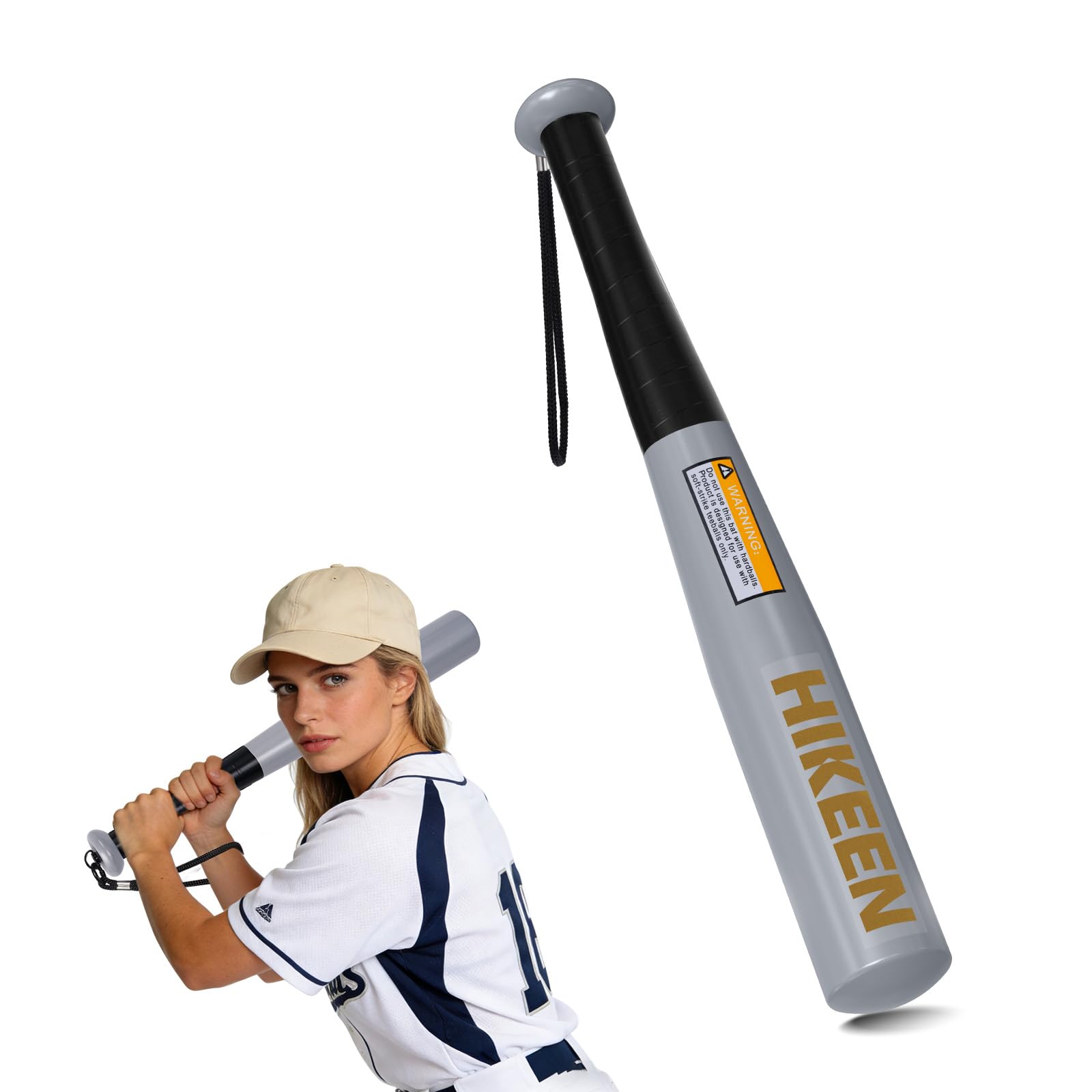 BOOSTEADY Baseballschläger aus robustem Stahl mit Rutschfester Griff und Paracord-Handschlaufe und 43cm für unterwegs