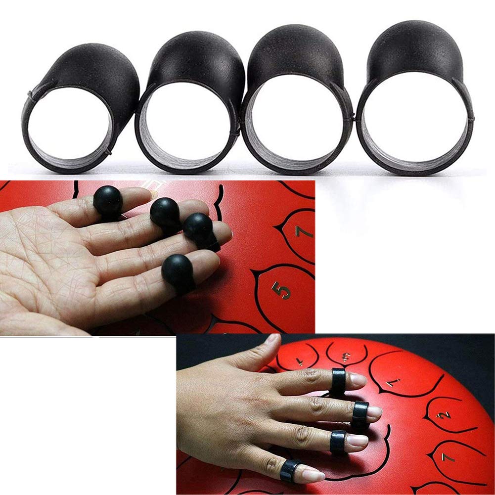 A K Akaddy 4pcs Stahlzunge Trommel Fingerpicks Silikon Gummi Handpan Fingerhülsen für die musikalische Ausbildung Konzert Mind Healing Yoga Meditation