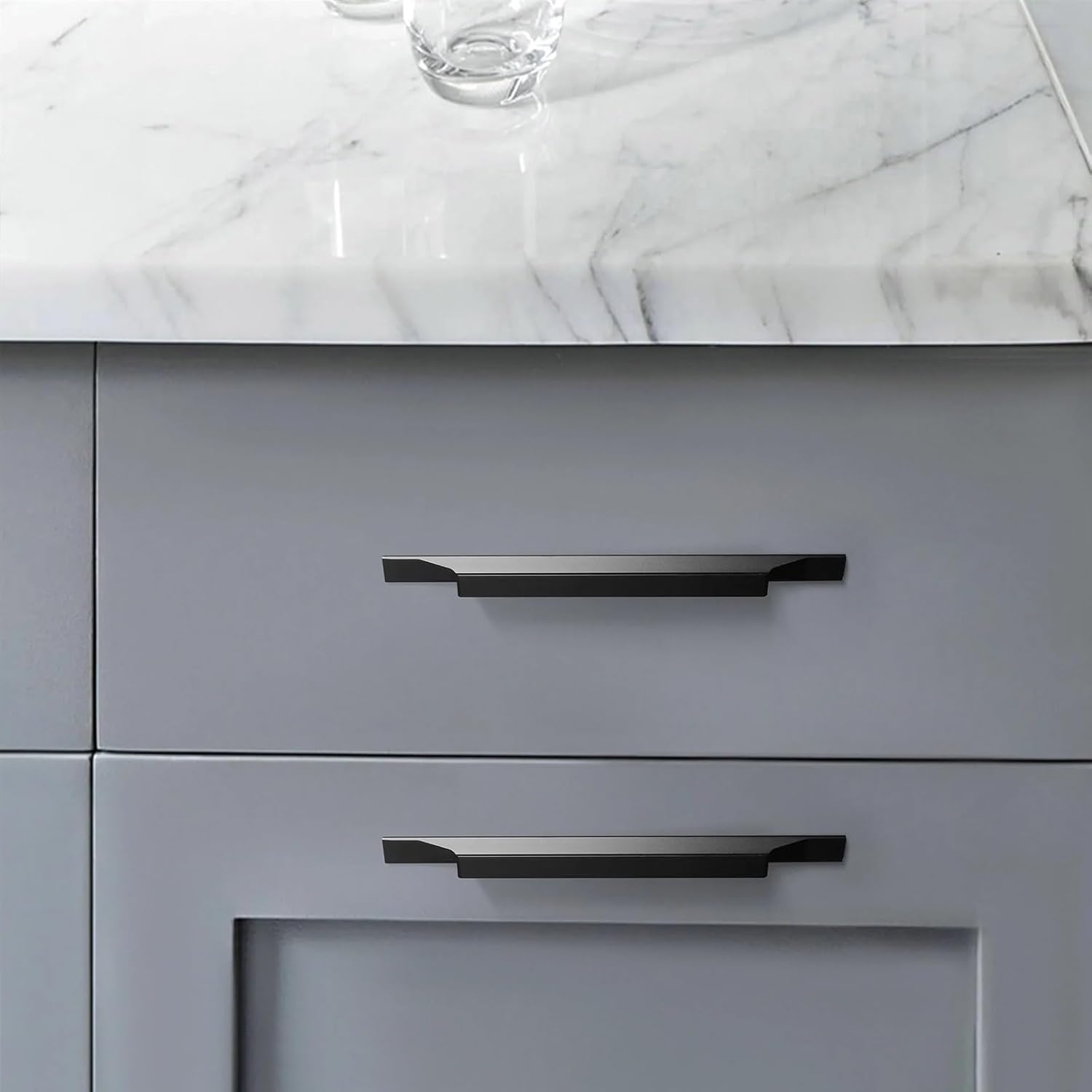 Matte Black Furniture Handles Gold Kitchen Cabinets Cupboard Pulls Handles for Cabinets and Drawers Wardrobe Pulls Drawer Knobs 1Pcs (Color : Gold-192mm)