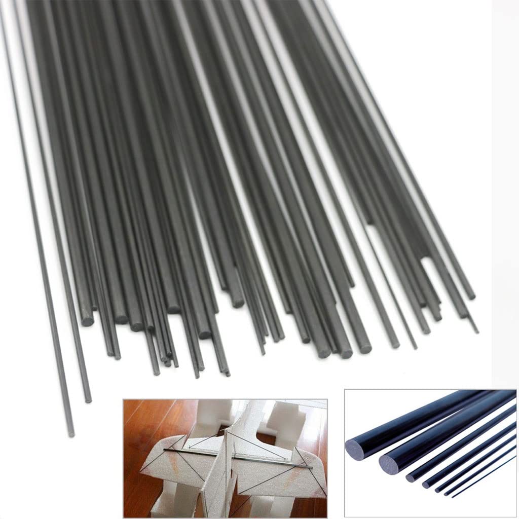 Kit di aste in fibra di carbonio da 16 pezzi for tubo alare di aereo RC, braccio quadricottero, costruzioni fai-da-te(10 MM)
