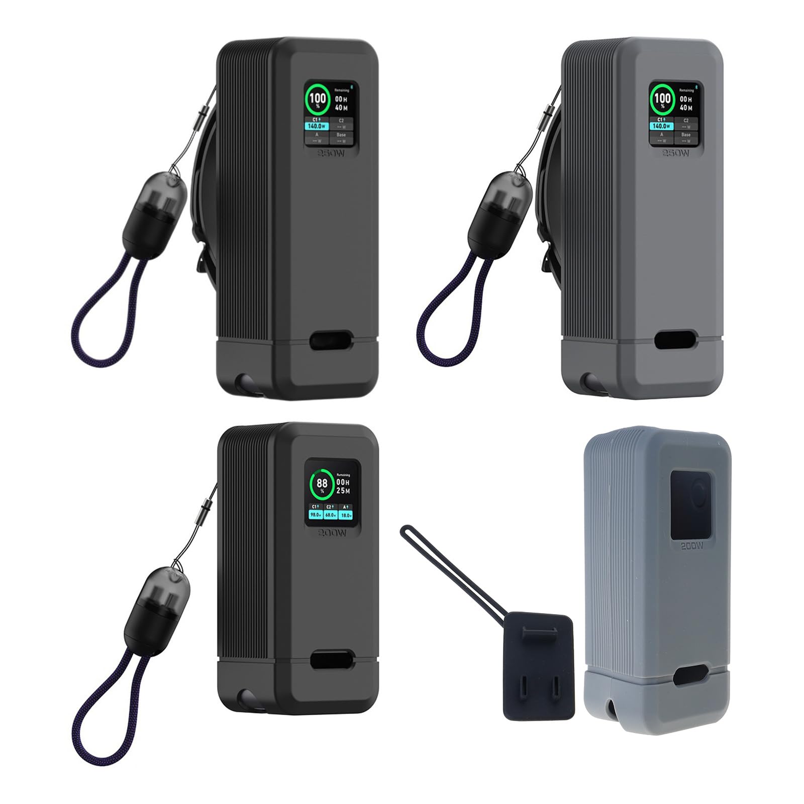 Cómodo agarre para batería, funda de silicona a prueba de golpes, antideslizante, carga portátil, fácil instalación, esencial para viajes de negocios