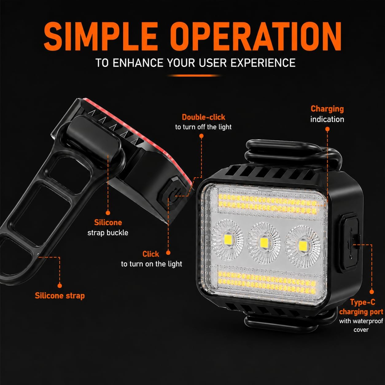 Bike Lights Front and Back Set for Night Riding,Rear Bicycle Light | 9+9 Modes,Rechargeable,Super Bright eBike Lights,Waterproof Bike Headlight and Tail Light Set for MTB, Off-Road & City Riding