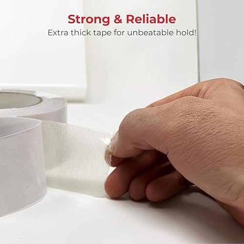 Miniatura 4 de iPrimio NeverCurl - Cinta extra gruesa de doble cara para alfombras de área con tela de malla, rollo de 1.5 pulgadas por 30 pies, cinta