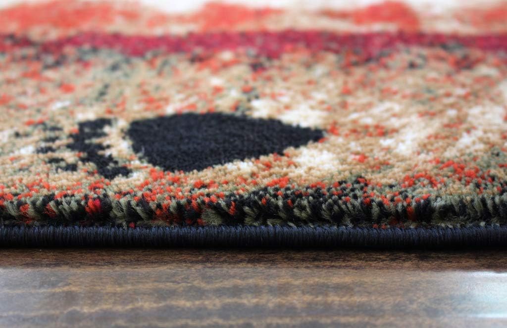 Masada Rugs, Cabin Lodge Area Rug Bear and Cub Scene (6 Feet X 9 Feet) - Image 8