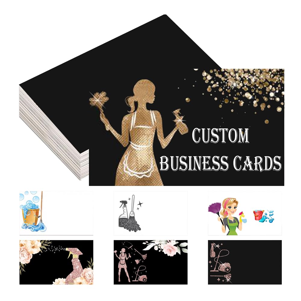 Custom Business Cards Personalized Business Cards for Small Busines 300gsm-Thick Paper Front & Back Sides Printed 3.5" x 2"-With Business Card Case