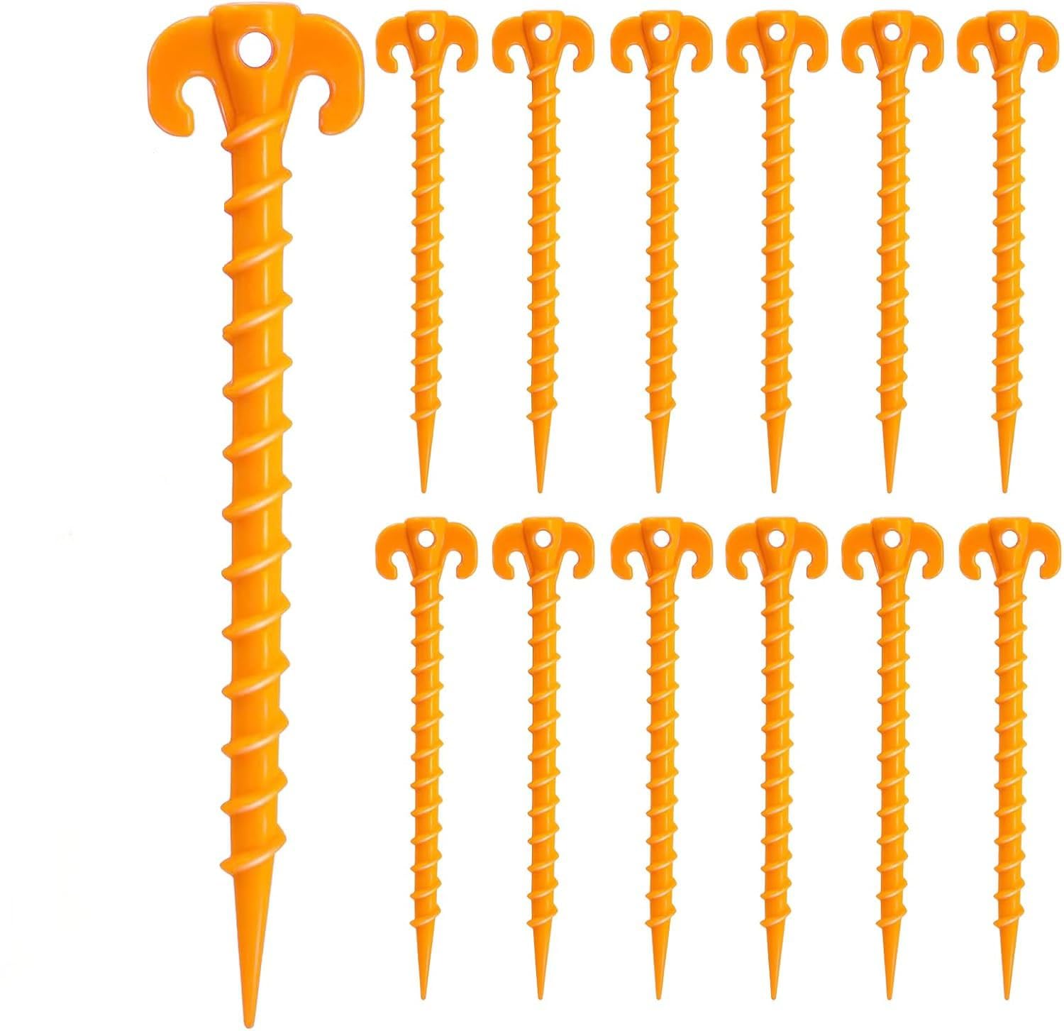 12 Packs of Reusable Tent Piles,Stakes for Inflatables 7.9 inch Heavy Duty Stakes Novelty Portable Gound Stakes for Beach,Garden,Hiking