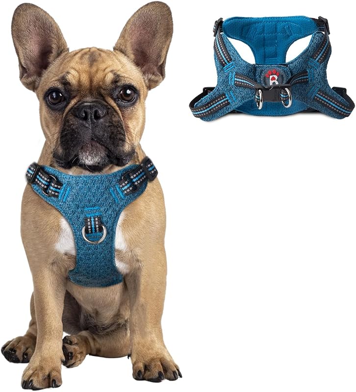 Peitoral Vest Ajustável para Cães Pequenos BARKBAY com Fechamento Duplo e Faixas Refletivas