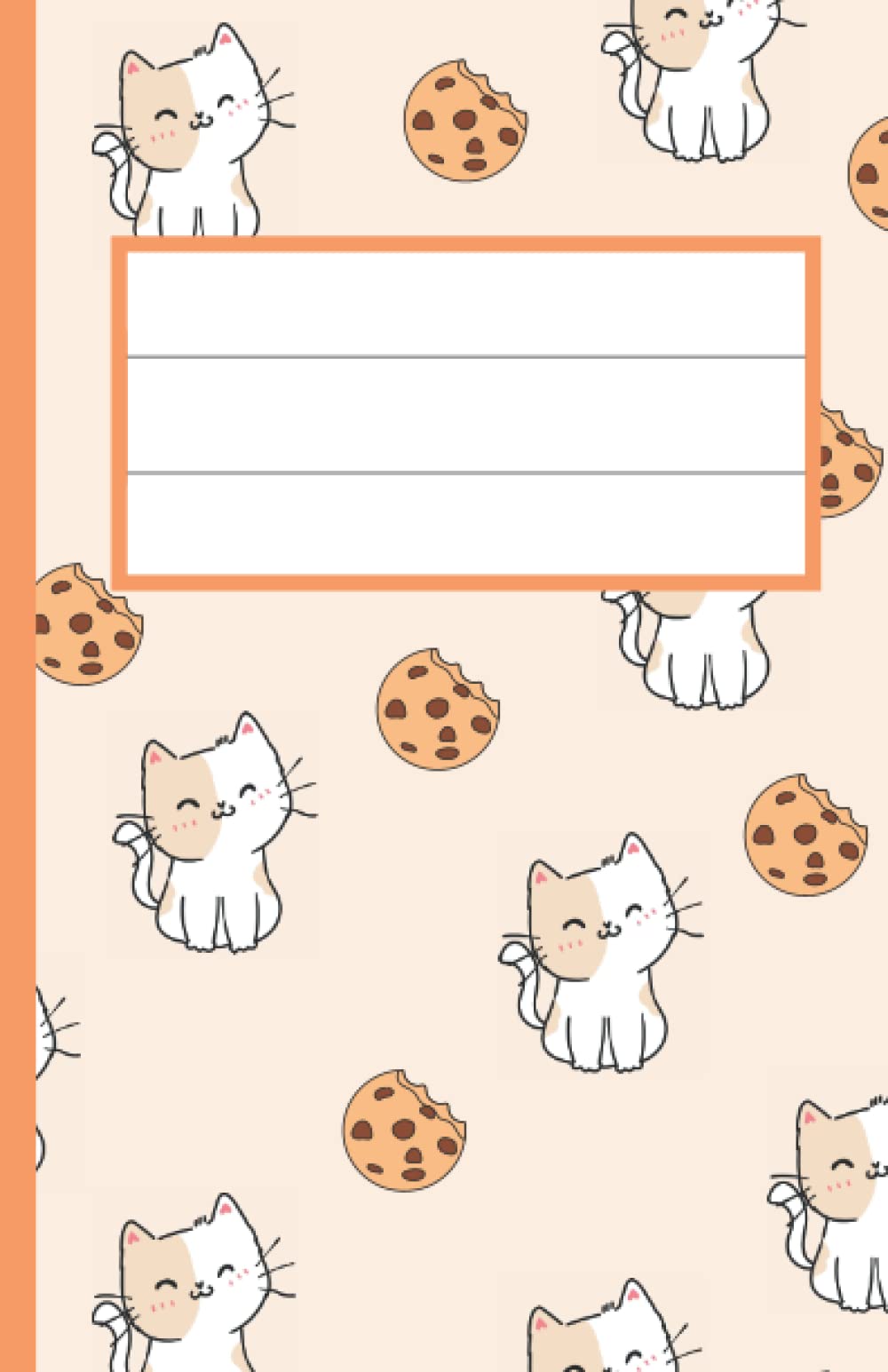 Peach Kittens and Cookies Notebook: Cute 120 Page Lined Composition Notepad Exercise Book