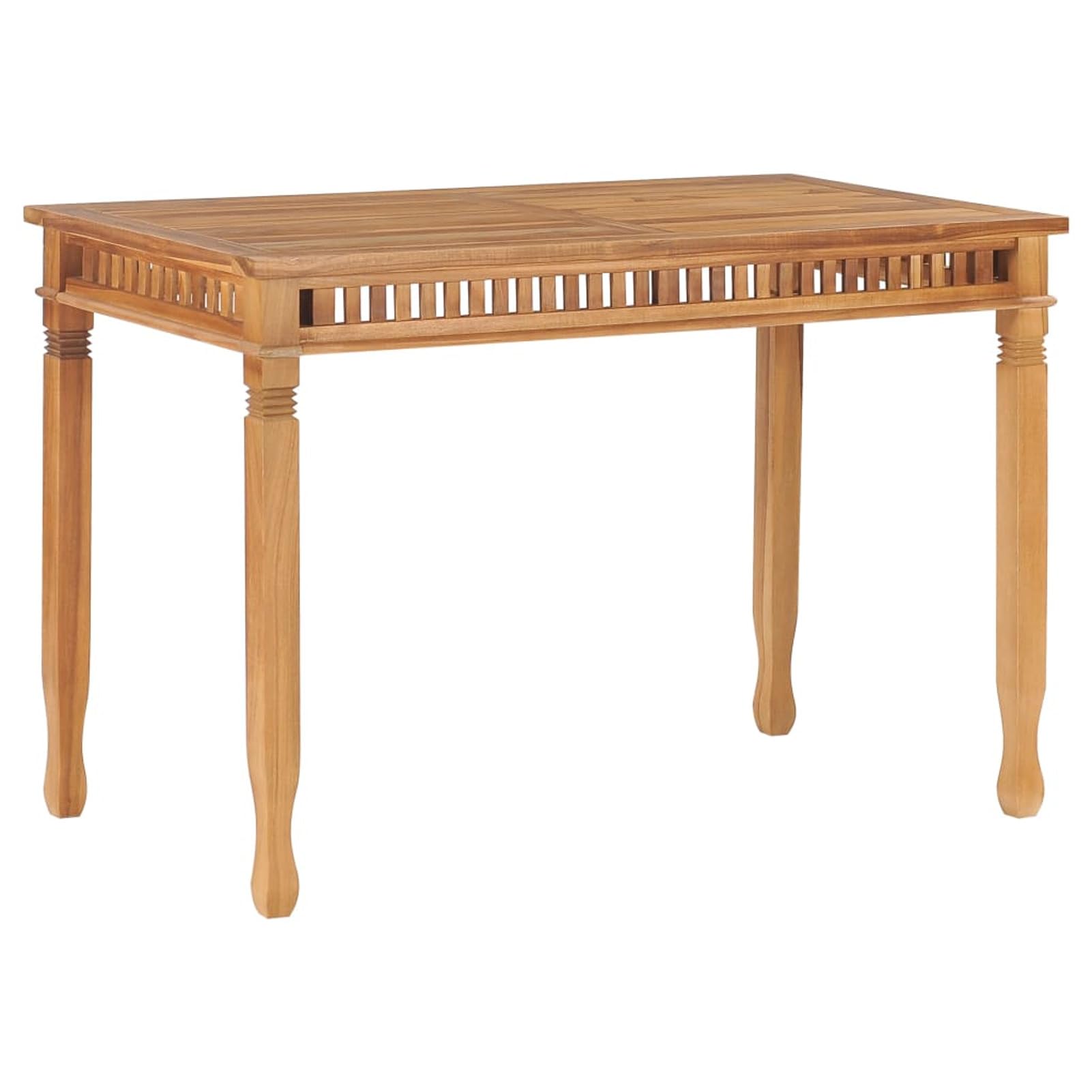 Table haute extérieur résistante aux intempéries en bois de teck solide 120 cm