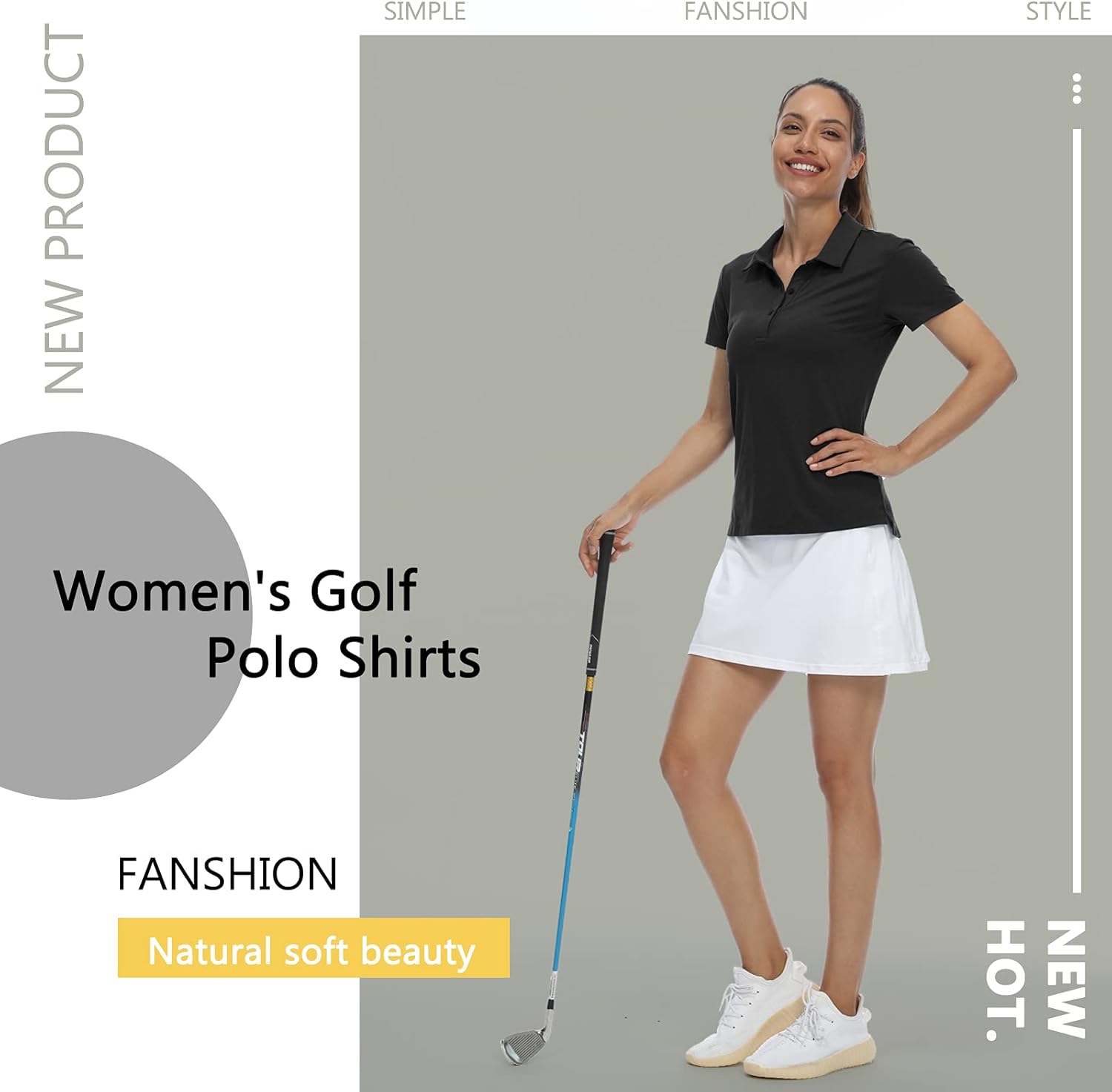 CQC Women's Golf Polo Shirts Quick Dry Short Sleeve Athletic Sport Shirts Tennis Tops UPF 50+ : Sports & Outdoors
