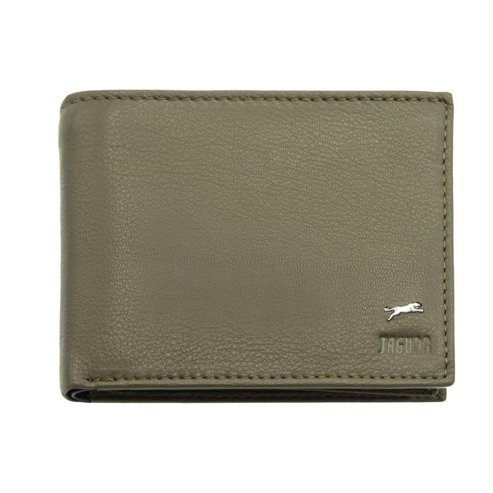 JAGUAR Cartera de Hombre de Piel auténtica, Compartimentos para Tarjetas con Protección RFID y Portamonederos, verde ol…
