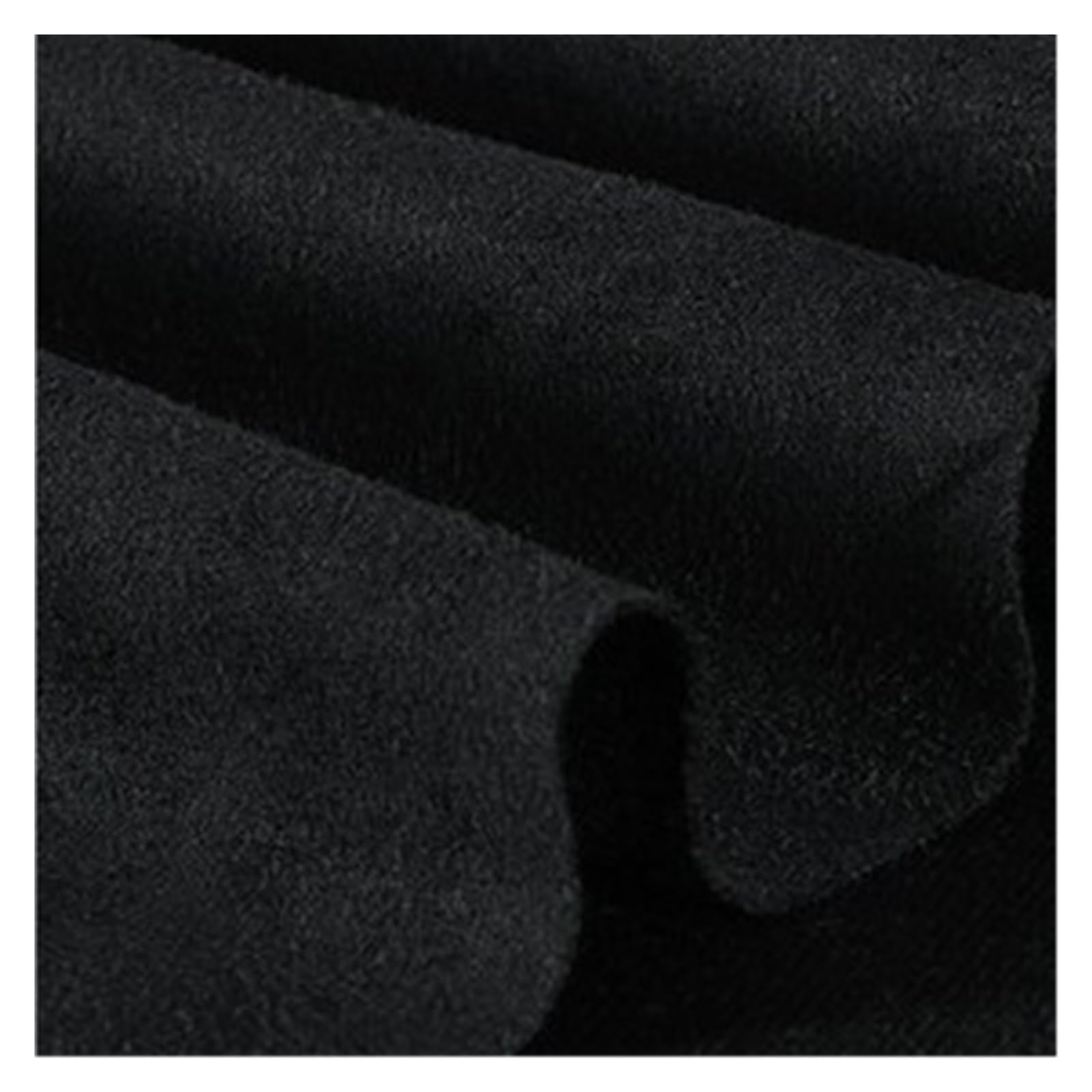 Suede Fabric Single-Sided Micro Elastic Frosted Faux Suede Fabric By Meters for Clothes Dresses Sewing Plain Soft Needlework Breathable Drape(Black)