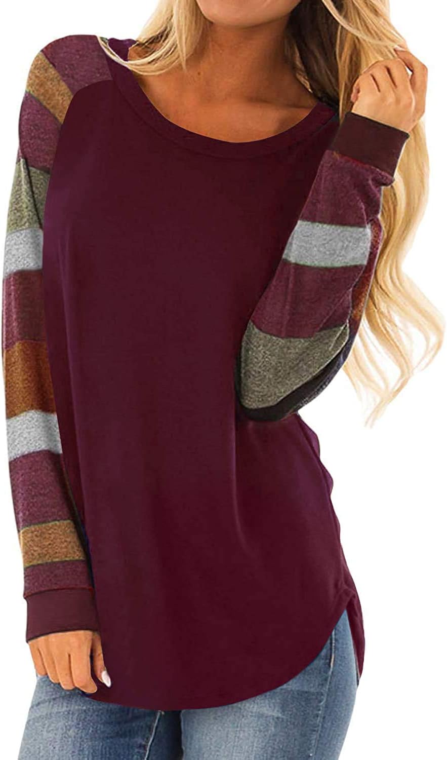 HARHAY 2025 Women's Cotton Knitted Long Sleeve Lightweight Tunic Sweatshirt Tops