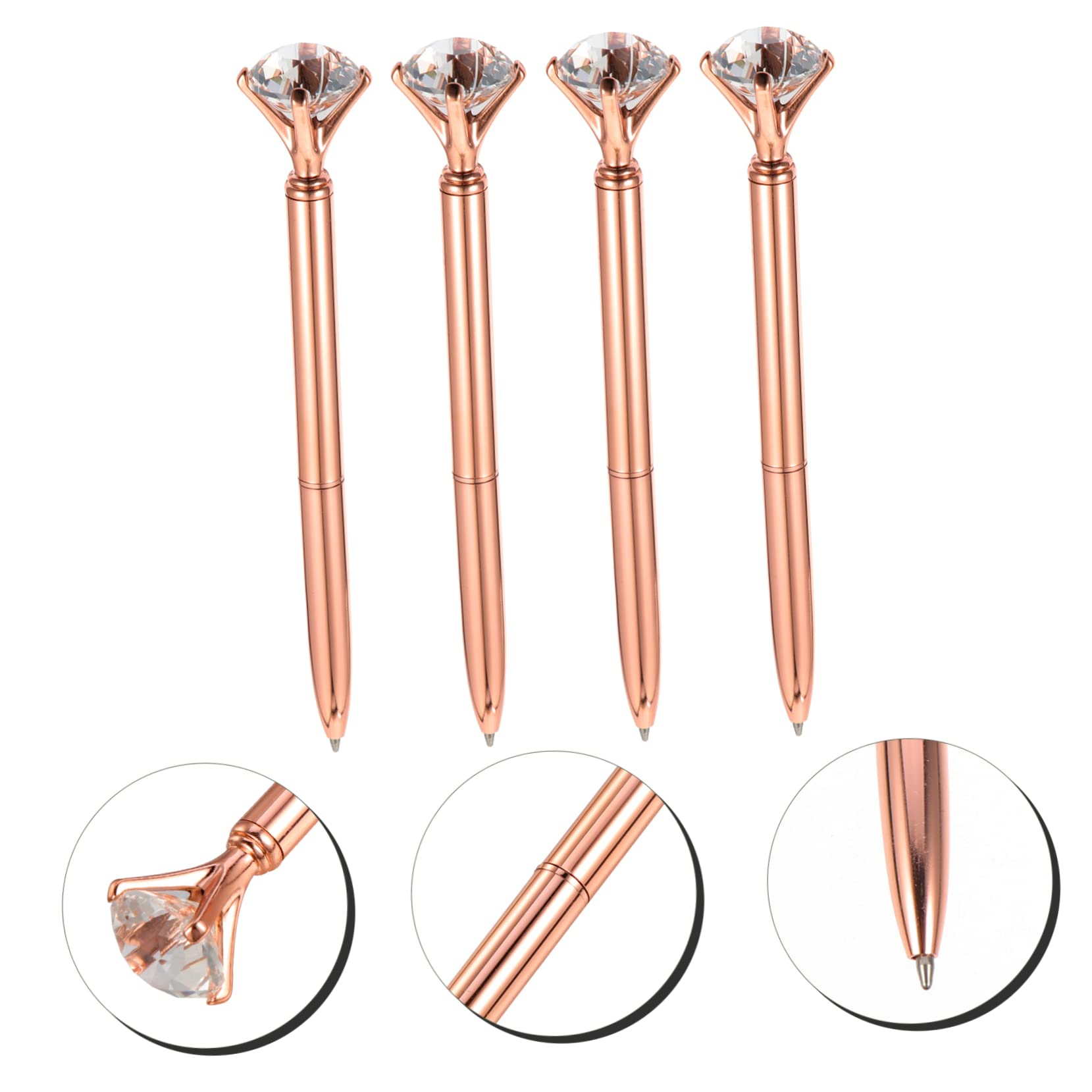 SHINEOFI 20piezas Bolígrafos De Bola Multifuncionales Cabeza De Diamante De Bolígrafo De Metálico Para Escritura Creativa y Portátil Accesorio Escolar