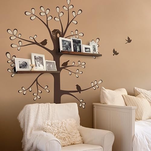 Miniatura 3 de Simple Shapes - Adhesivo decorativo para pared con diseño de árbol con pájaros (tamaño estándar (aprox.) 55 pulgadas de ancho x 94 pulgadas de alto,