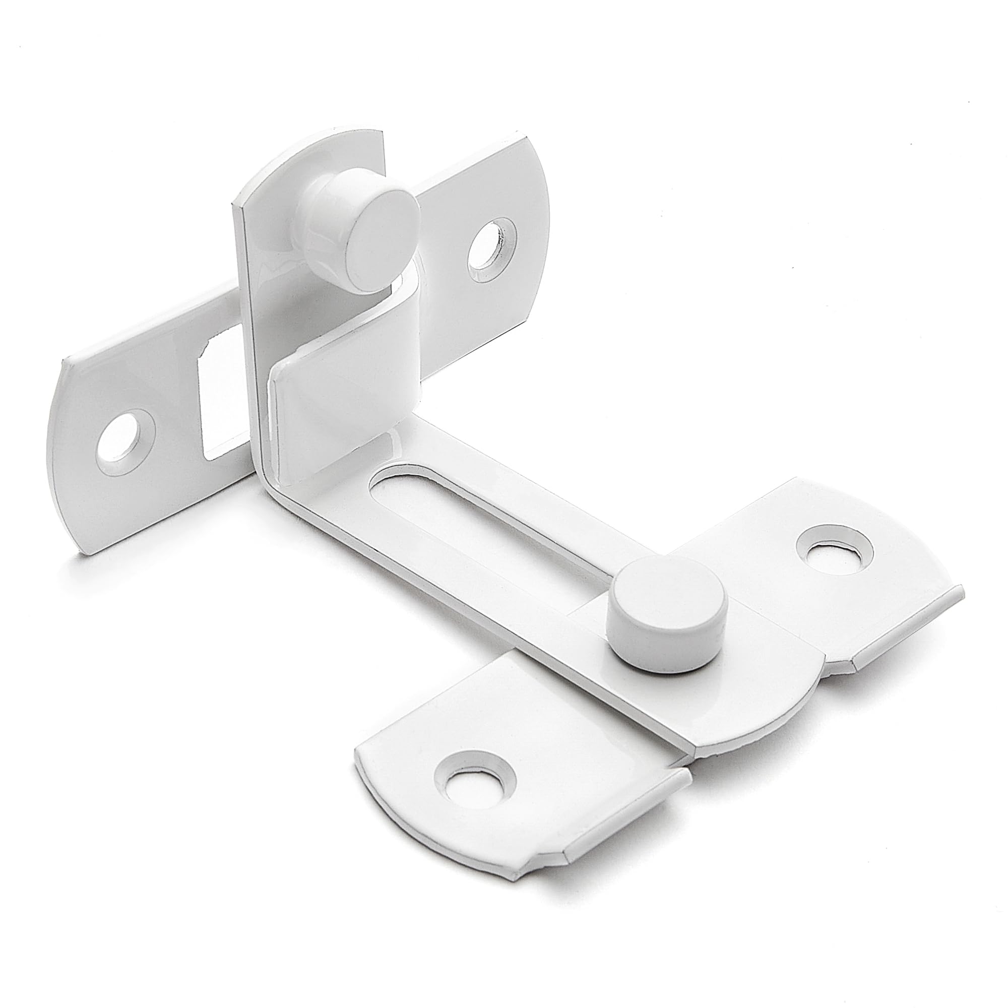 INIRET Lot De 4 Loquets De Porte Coulissante En Acier Inoxydable à 90 Degrés - Blanc Mat