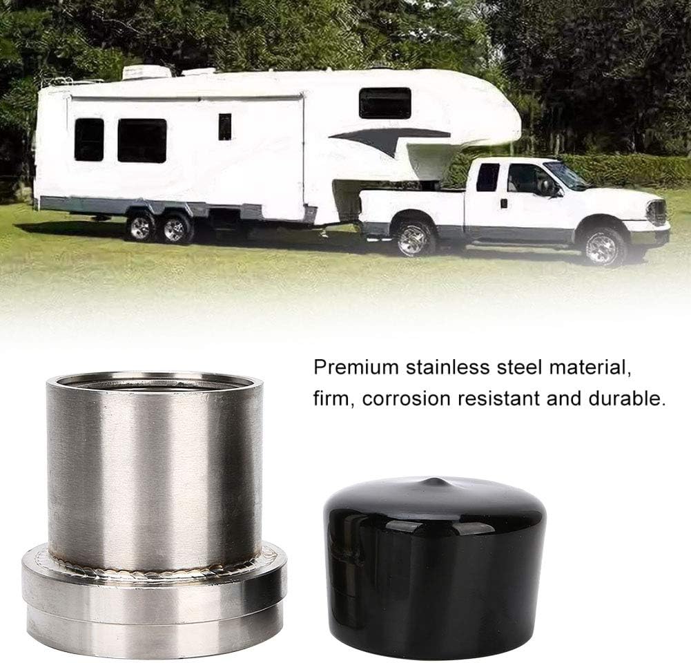 4pcs 2.441in Stainless Steel Trailer, Replacement Hub Cap with Grease Indicator, Bearing Protector for 6 Bolt Trailer Hubs