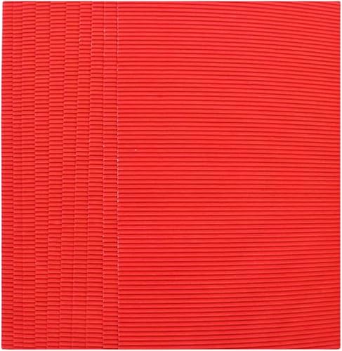 BIIUVBUL Lot de 10 Feuilles Carton Ondulé Rouge Décoratif Loisirs Créatif