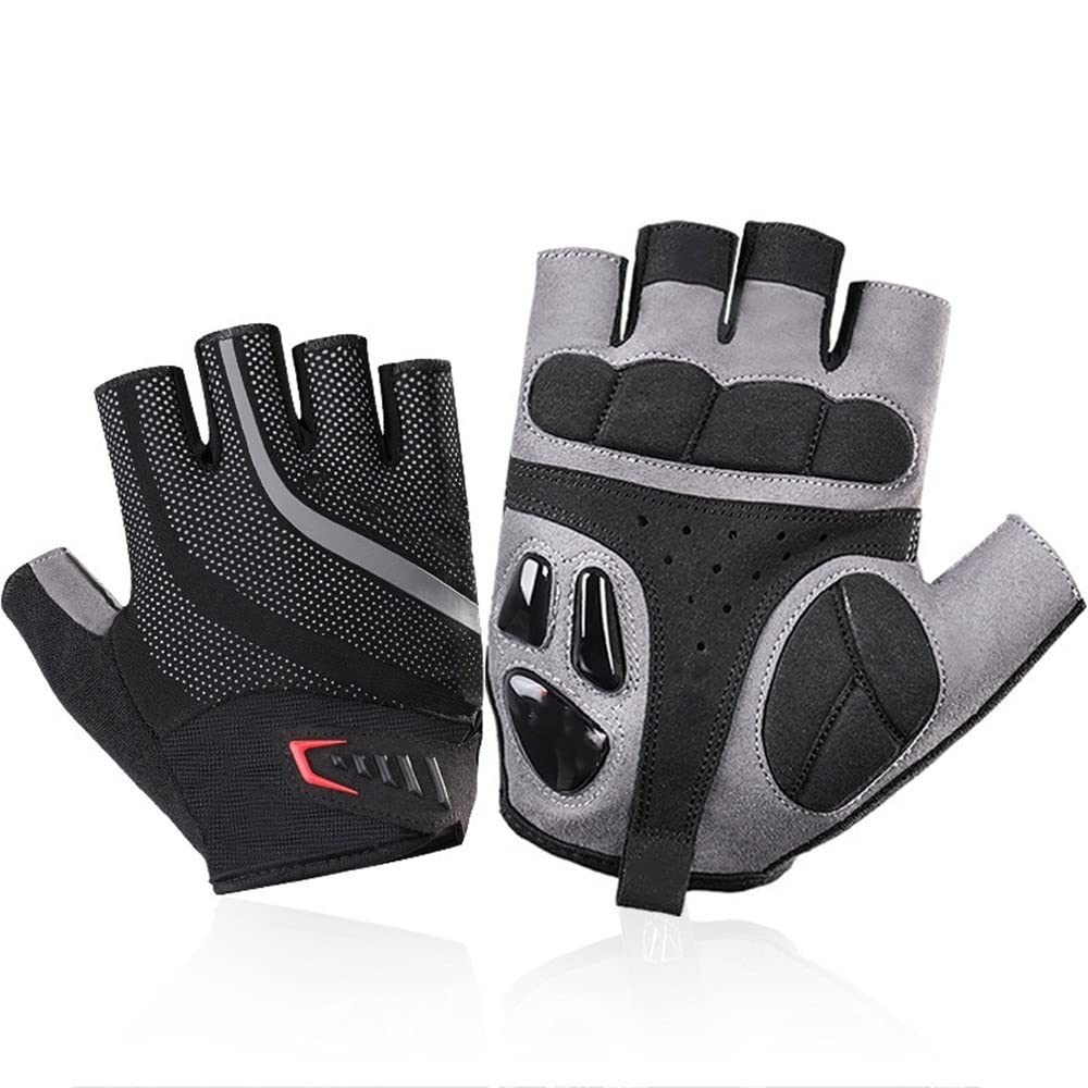 Guanti da Ciclismo Guanti da Mountain Bike da Uomo Guanti Mezze Dita Guanti Sportivi da Esterno Senza Dita Traspiranti Grigio (Color : Gray, Size : XXL)