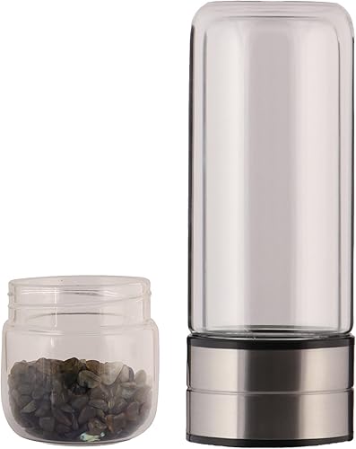 Miniatura 4 de GEMHUB Juego de botellas de agua de cristal, piedras preciosas de labradorita auténticas, bebida de agua con infusión de gemas