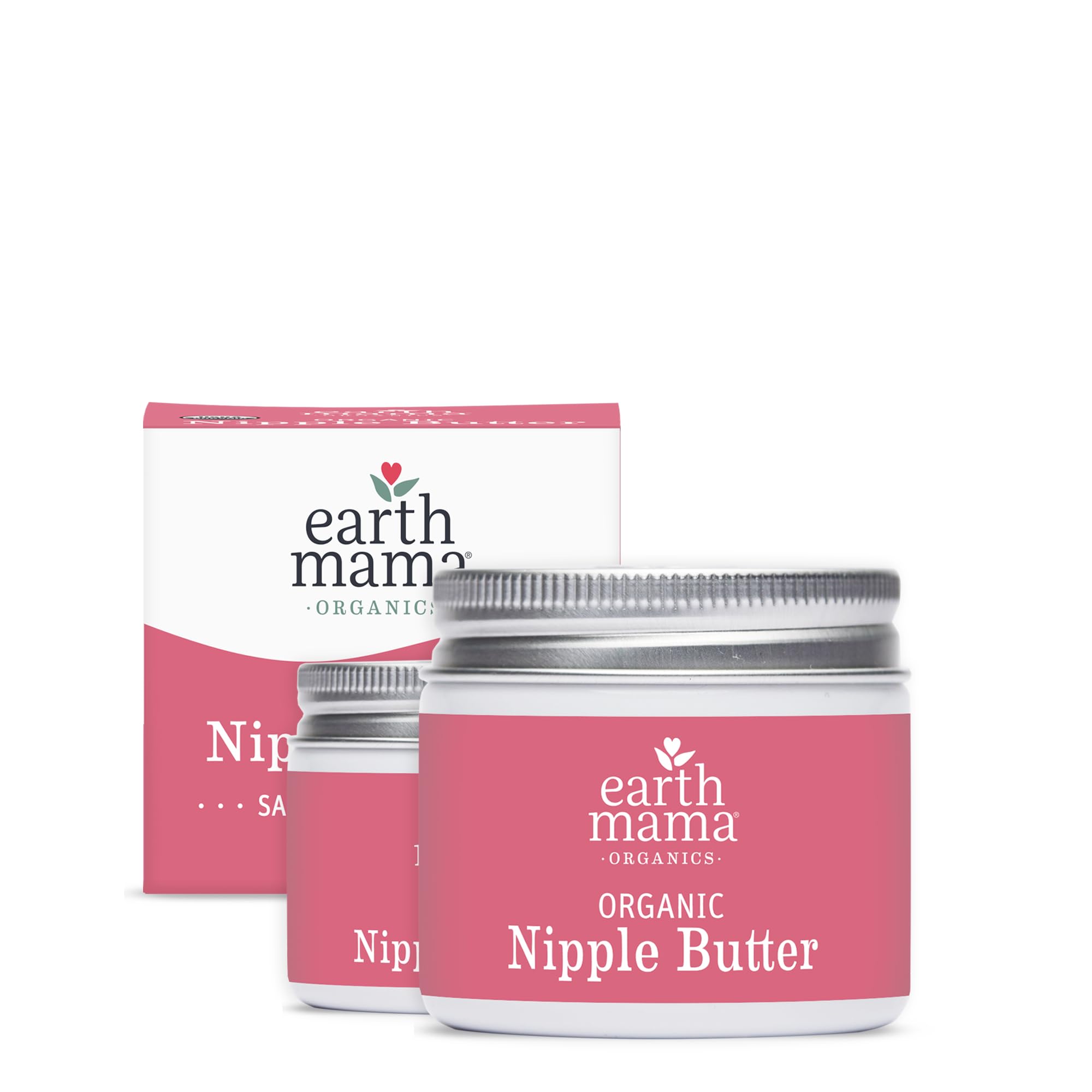 Earth Mama Organic Nipple Butter Breastfeeding Cream Lanolin-free, Non-GMO Project Verified, 2fl oz (Pack of 2)