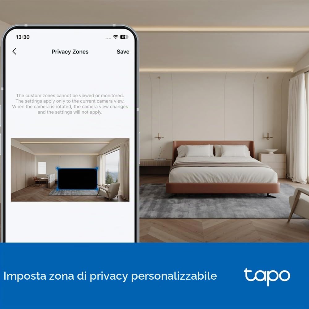 Tapo C216 2K 3MP Telecamera esterna 360 ° Pan/Tilt, Visione notturna a colori IP65, Telecamera di sicurezza WiFi esterna, Rilevamento intelligente AI, Faretti, Telecamere interne Sicurezza domestica
