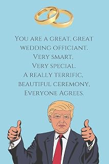 You are a great, great wedding officiant....: Celebratory Gift For Male Wedding Officiants - Blue Blank Lined Journal | 6x9