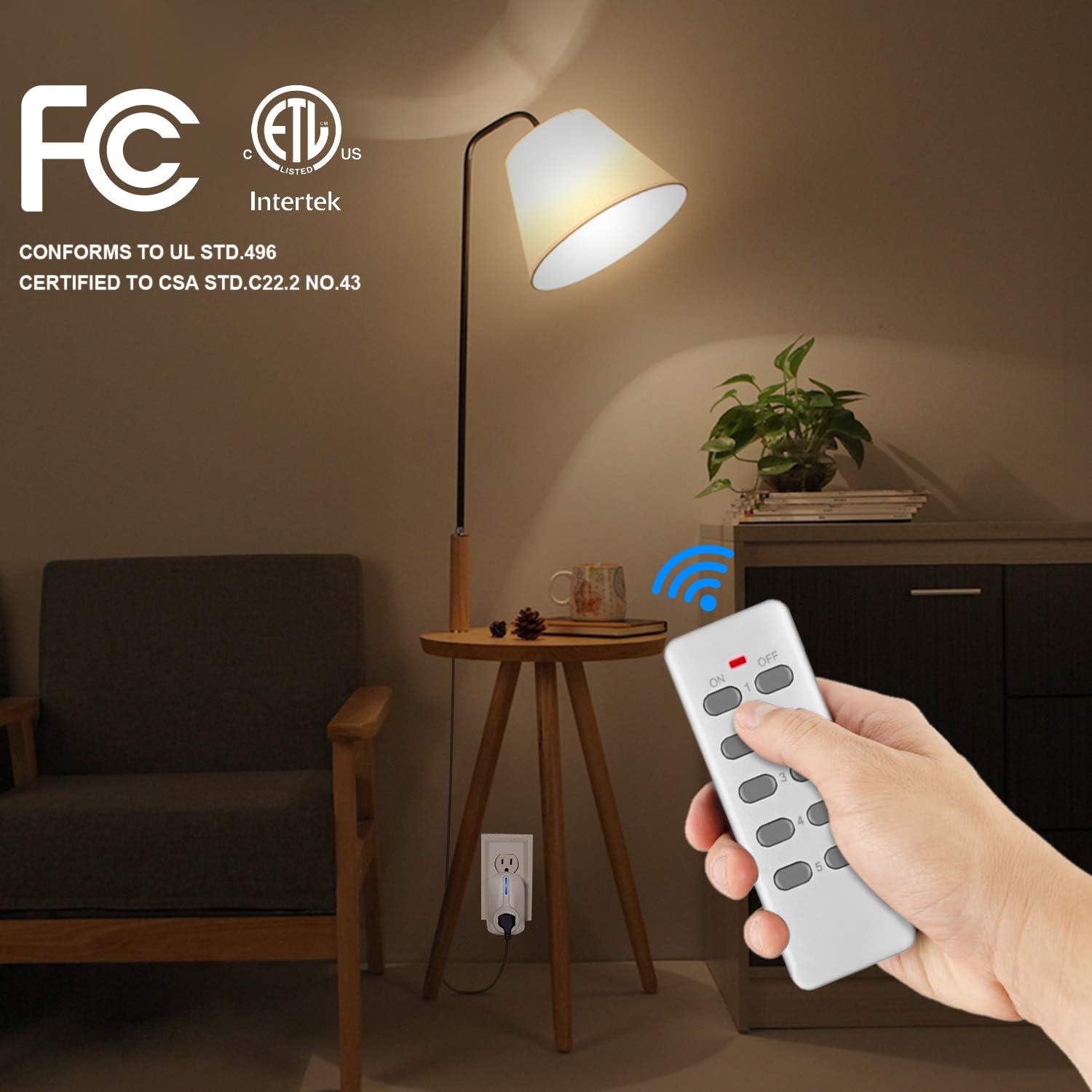 Flexzion Wireless Remote Control Plug Outlet with Remote On Off Switch (3 Pack) Electrical Power Outlet Wireless Switch for Light Indoor Home Lamps Appliance