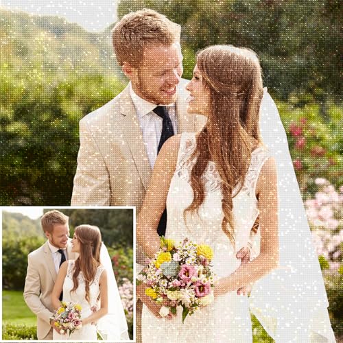 Personalised Diamond Art 5D Kits Adults Custom Diamond Painting Personalised Photo Private Create Your Own Diamond Painting Full Drill Customised Diamond Art Picture Gifts DIY Crystal Art 30x30cm