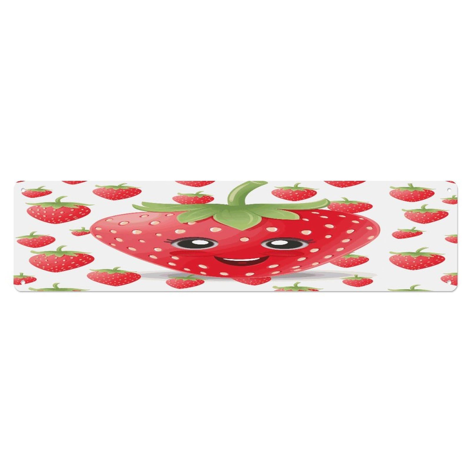 Adfgyerh Style Strawberry Wall Decor Aluminum Waterproof. Plaque, Practical Gift,Sign 15.7X3.9 Inch Poster,For Home, Office, Business, Garage– Indoor/Outdoor