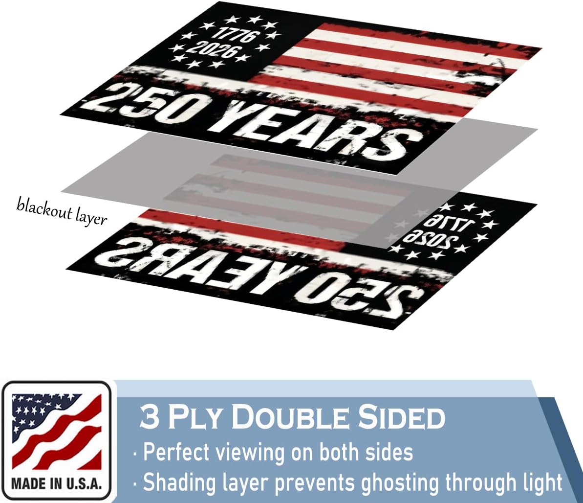 250th Anniversary Flag 2x3 FT Made in The USA Heavy Duty Vibrant Colors Double Sided Black 1776-2026 250th Birthday Flag with 2 Brass Grommets Independence Celebration Suitable for Indoor and Outdoor Use - Image 2