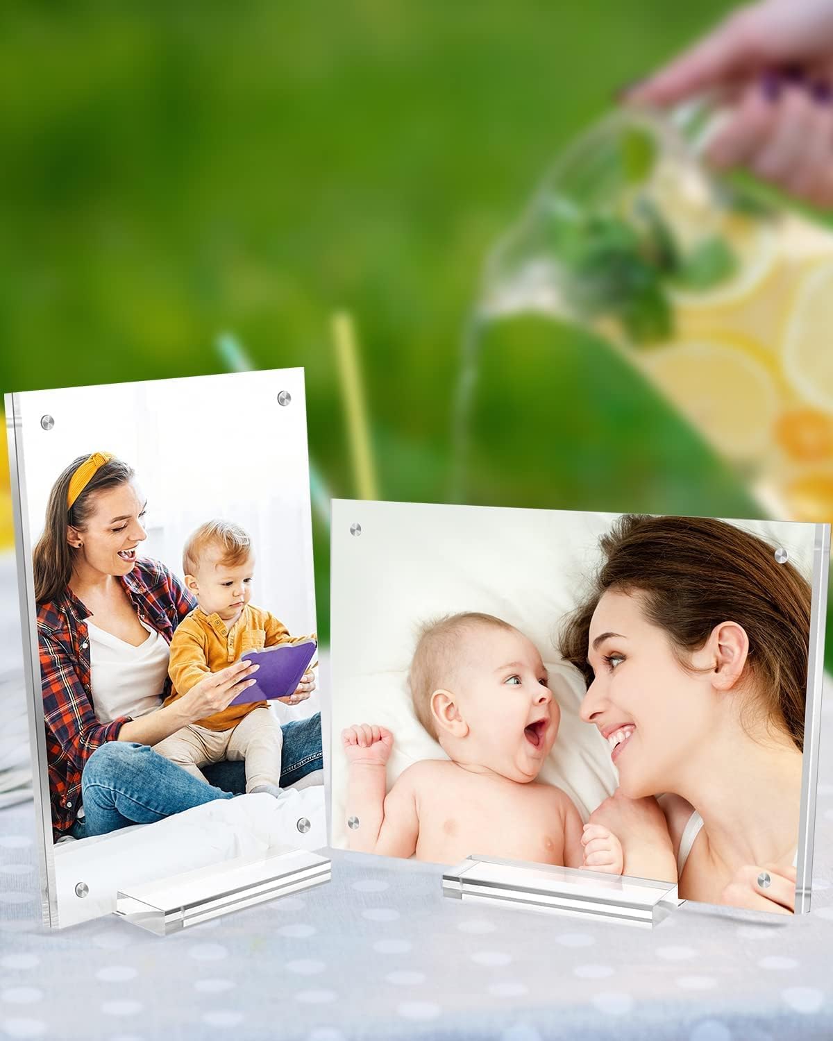 1 Pack Acrylic Picture Frame 11×14 Clear Double Sided Magnetic Photo Frame - Frameless Baby Friend Family Picture Desktop Display with Support Stand and Gift Boxes