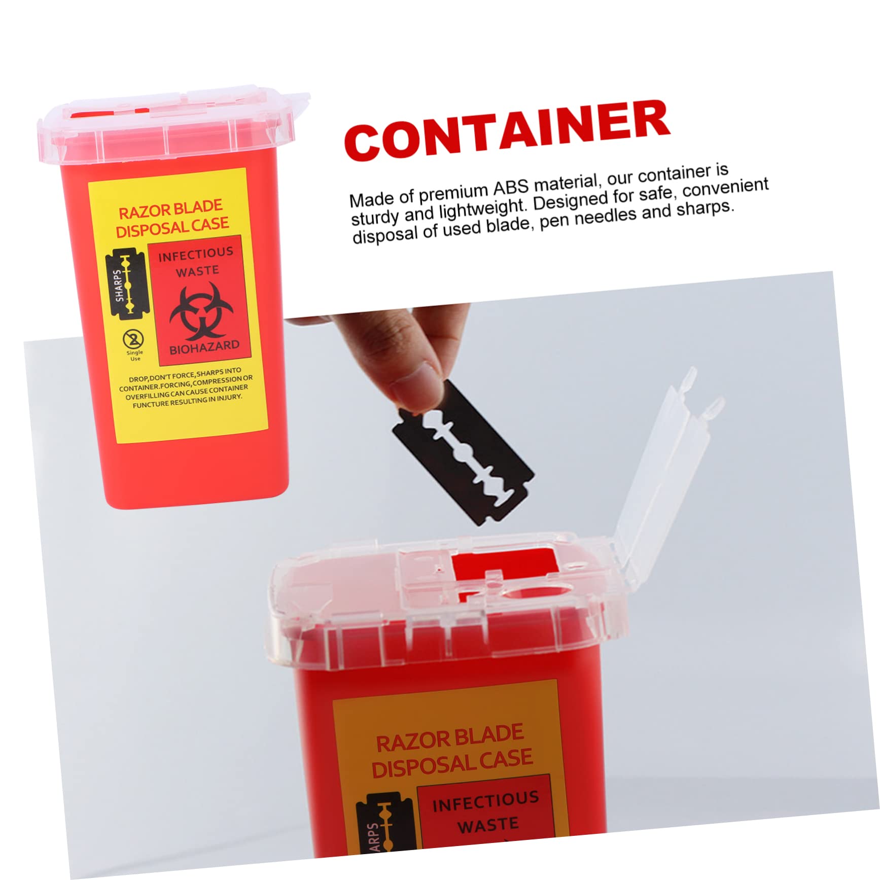 Mikinona 5piezas Caja De Almacenamiento Para Cuchillas De Afeitar Contenedor Seguro y Para Barberías y Salones Rojo