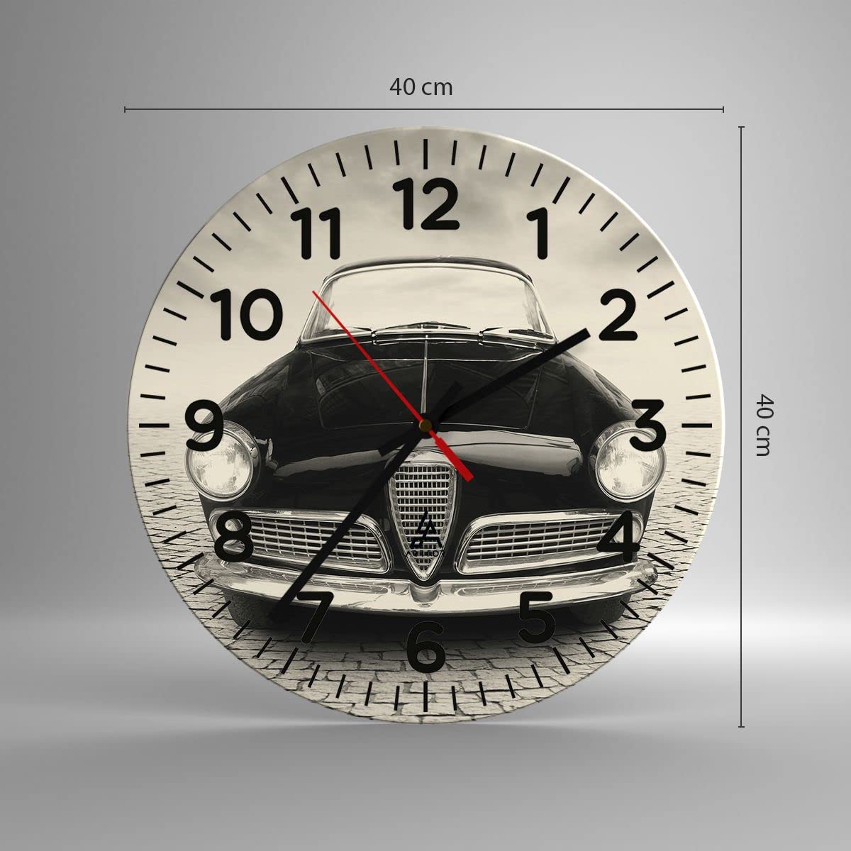 ARTTOR Orologio da Parete in Vetro Alfa Romeo Giuletta 40x40cm Piccolo  Moderno Orologio da Muro Per Casa Cucina Soggiorno Silenzioso Wall Clock  Decorazione Orologio da Appendere - C4AR40x40-4210 : Amazon.it: Casa e
