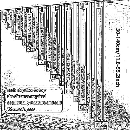 Modern Wrought Iron Stair Balusters - Satin Black Metal Railing for Staircase, Corridor, Attic & Porch Décor - 120cm (47.24inch) Decorative Spindles