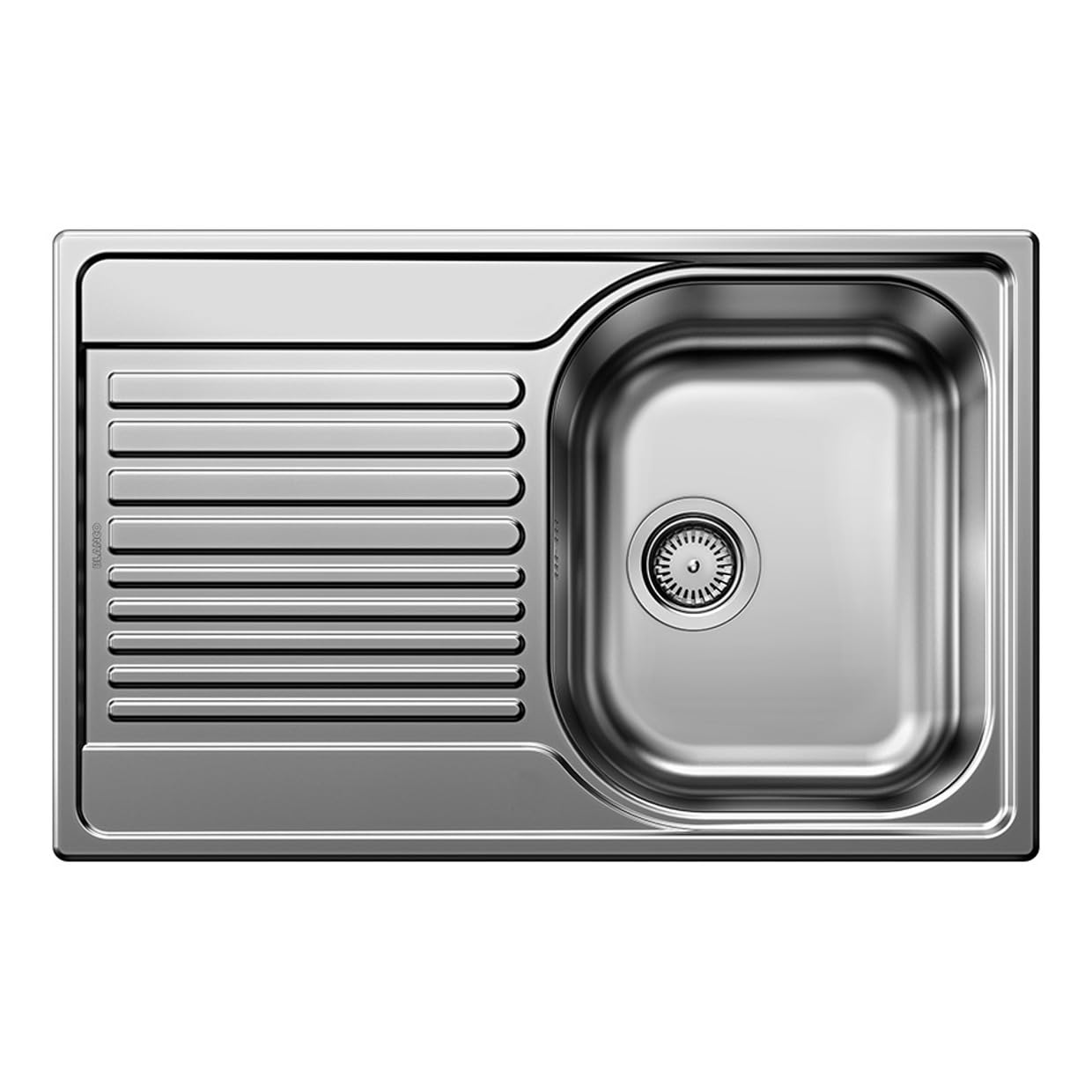 BLANCO TIPO 45 S Compact | Edelstahl | ohne Ablauffernbedienung | [78x50x17,4 cm] | für 45 cm breite Unterschränke | ohne Ablauffernbedienung | Widerstandsfähig gegenüber Kratzern