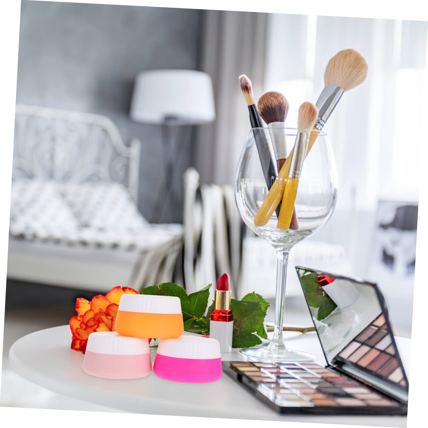 minkissy 9pezzi Contenitori Da Viaggio Silicone Da Vasetti Multi-funzione Per Cosmetici Colori Casual Pratici e Leggeri Per Viaggi e Uso Quotidiano