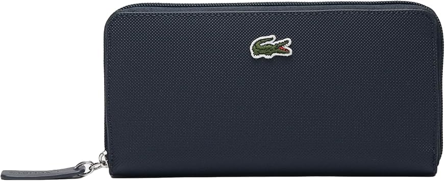 Lacoste Womens L.12.12 Concept Large Zip Billfold, Penombre Blue, One Size, L.12.12 Concept Large Zip Billfold