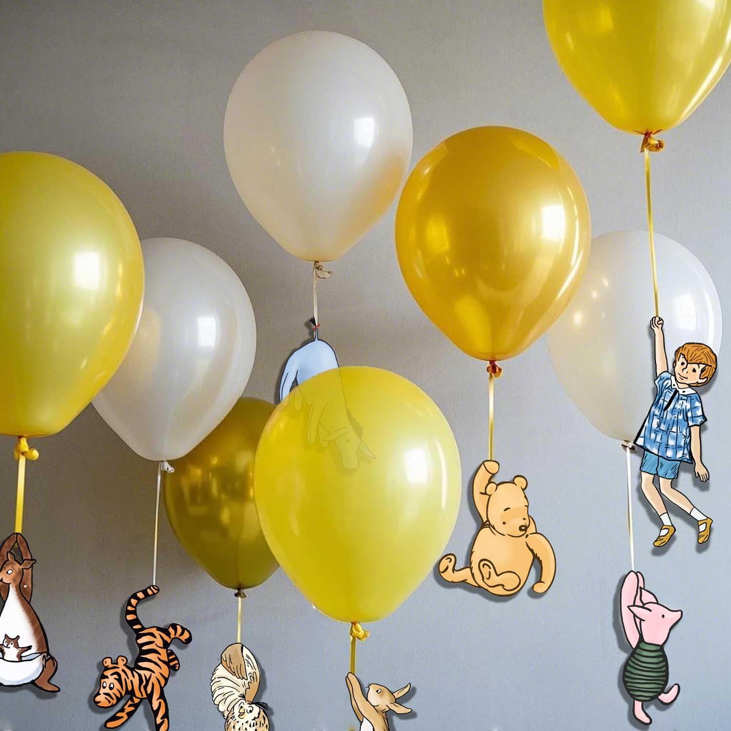Winnie Bear Friends Hanging Decorations, Table Centerpieces Set for Balloon Baby Shower/Birthday Party Double-sided Printed 8 Designs
