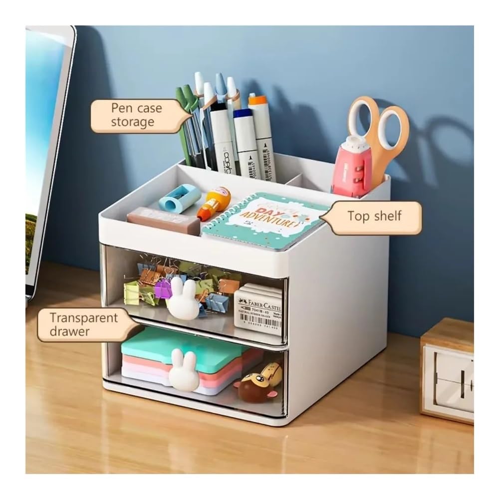 Portapenne stile cassetto, supporto da scrivania a casa, pratico contenitore per telecomandi, cancelleria da ufficio (Pink)