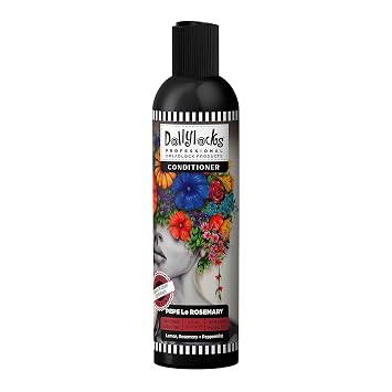 Dollylocks Lightweight Hydrating Conditioner | Plant-based Residue + Paraben-free Vegan | Curly Hair, Extensions, Locs, Dreadlock Moisturizer | Rosemary Peppermint Lemon | 8oz