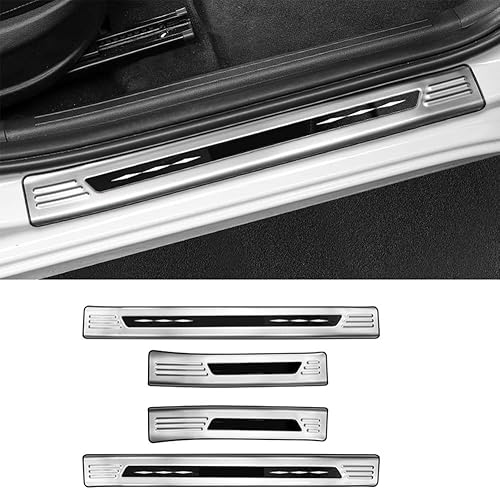 Miniatura 8 de BOYOUS Para Hyundai Elantra 2021 2022 2023 2024 4 piezas de acero inoxidable para el umbral de la puerta exterior, placas de protección de entrada,