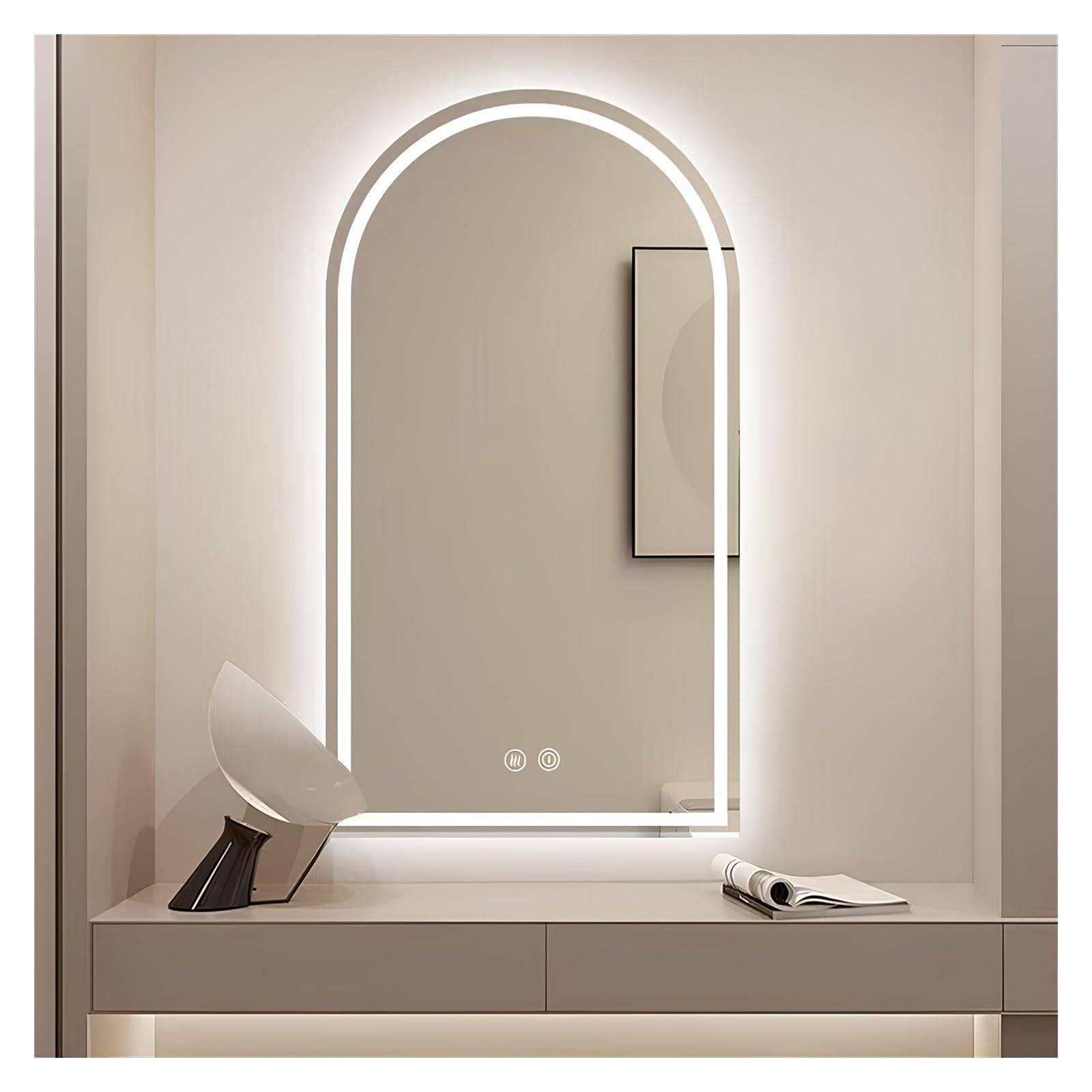 Miroir LED pour salle de bain 60x90cm TZUFA arqué