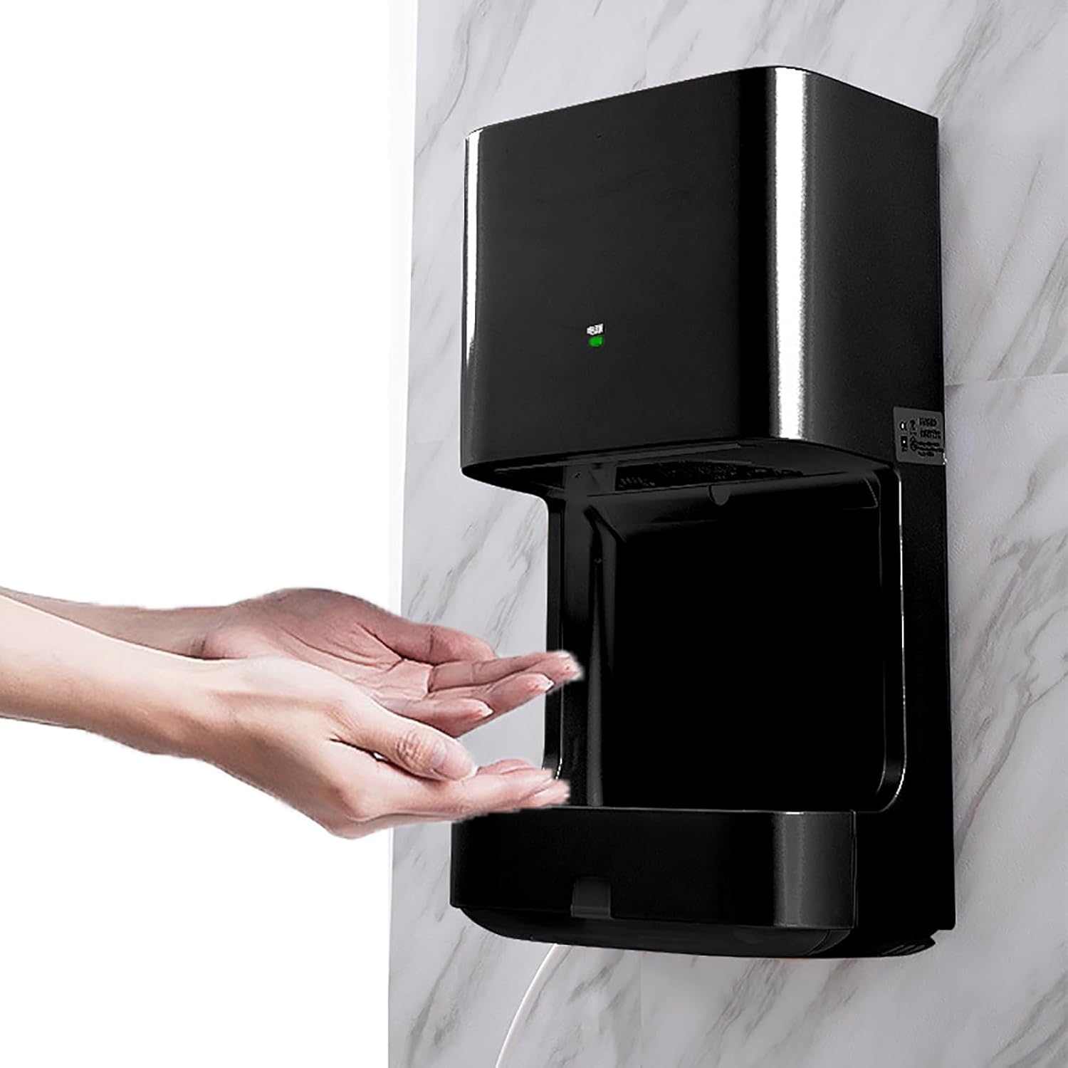 Compact Hand Dryer, 1250W High Speed Electric Hand Dryer with Advanced Filter, 8-10 S Fast Drying, Cold Hot Wind Adjustable, Durable and Energy Saving, for Commercial or Household, Sliver