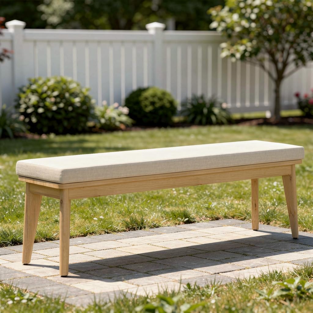 Wisteria Lane Acacia Outdoor Dining Table, 69"×32" Patio Dining Table with Umbrella Hole, All-Weather Solid Wood Outdoor Patio Table for Deck, Garden, Poolside, Lawn
