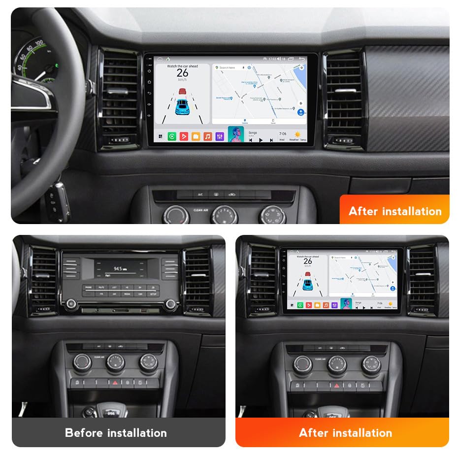 Radio GPS Kodiaq 2016-2018: estéreo 2 DIN de 10 pulgadas Android 15 con Bluetooth 2