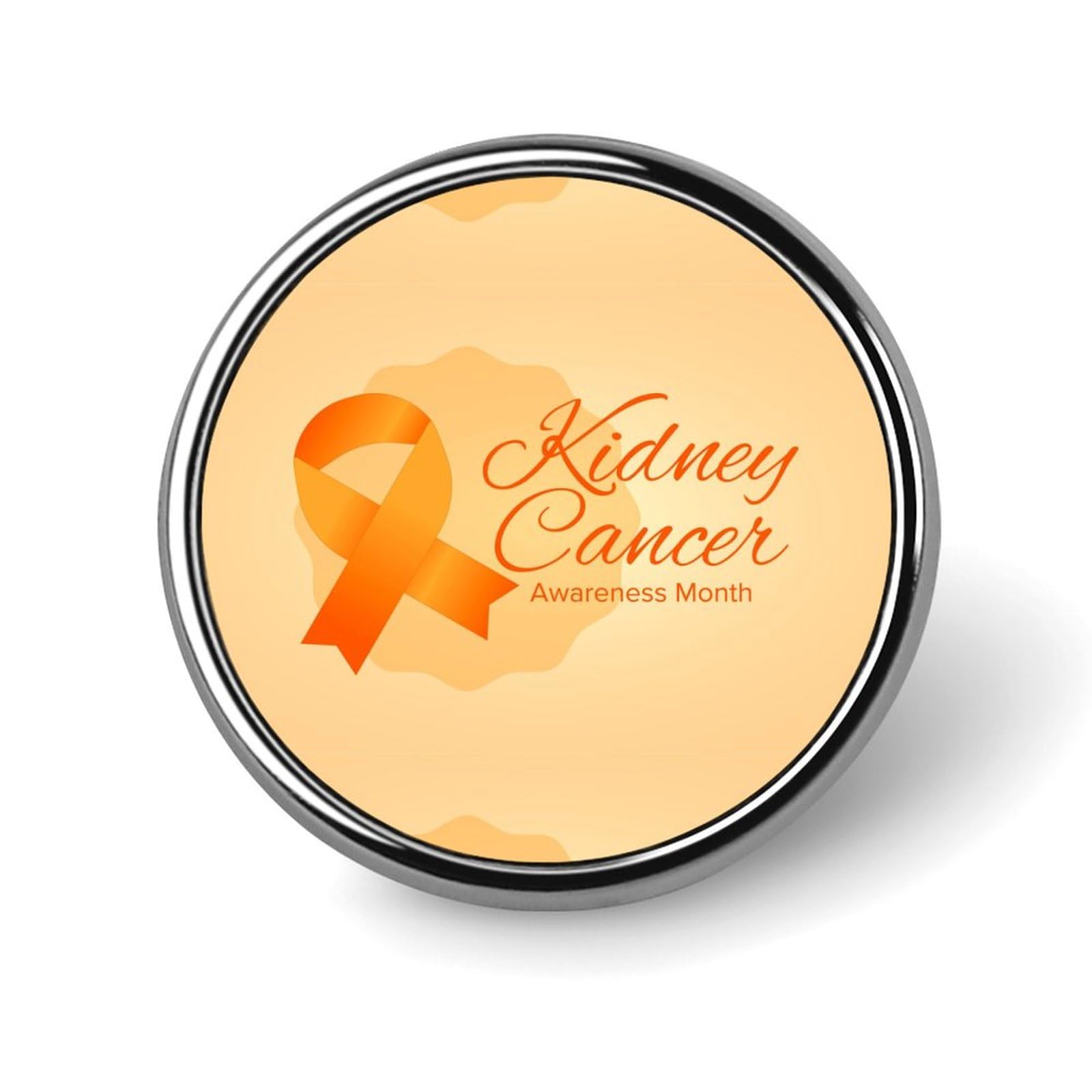 Fwjzdsp Men's As Pic Kidney Cancer Awareness Orange Ribbon Pins Badge Lapel Pin Round Enamel Buttons Brooches Pinbacks Party Decorations For Wo