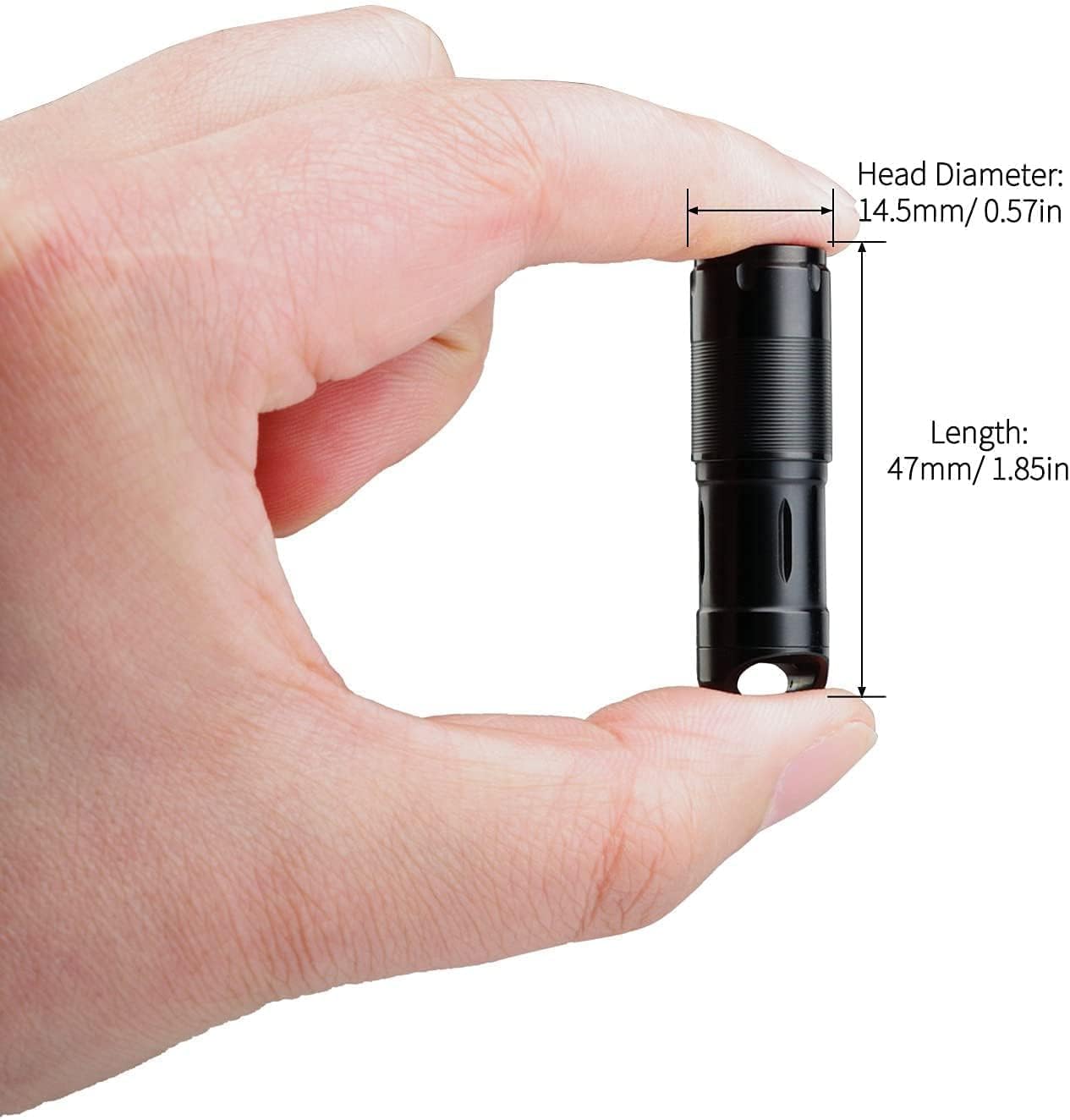 MecArmy X2S Stainless Steel LED Flashlight, Mini EDC Rechargeable Keychain Flashlight with Micro USB Charging, 130 Lumens Outdoor Waterproof EDC Keychain Light (DLC Black) image 2