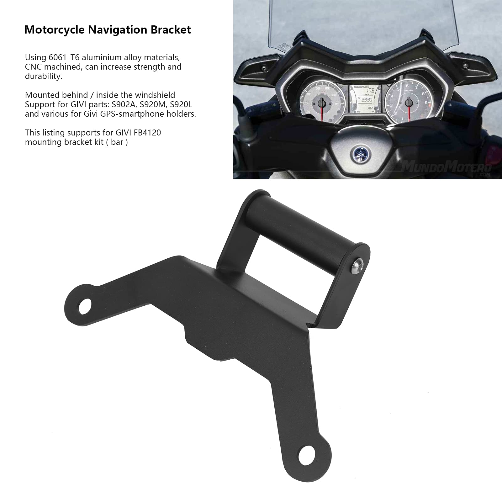 Aluminiowy uchwyt nawigacyjny do XMAX 250 300 500 2018 2021 Wsporniki montażowe do urządzeń elektrycznych Sportowych Motorowych