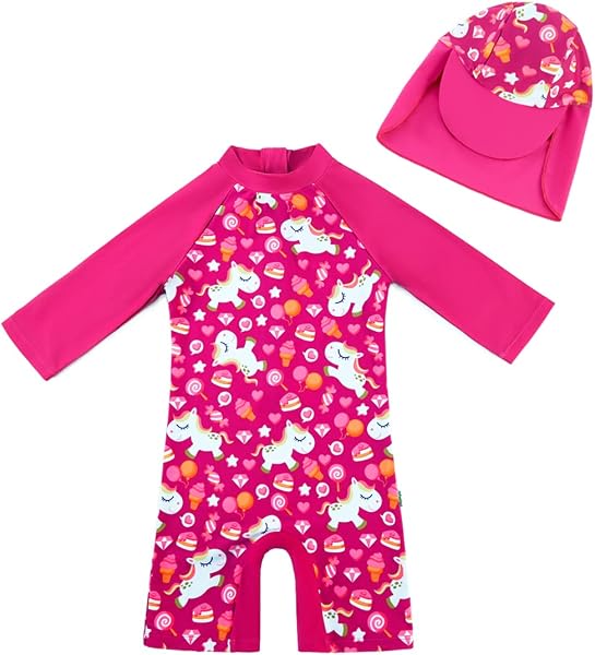 upandfast Baby Badeanzug mit Sonnenhut UPF 50+ Badebekleidung für Baby - 1